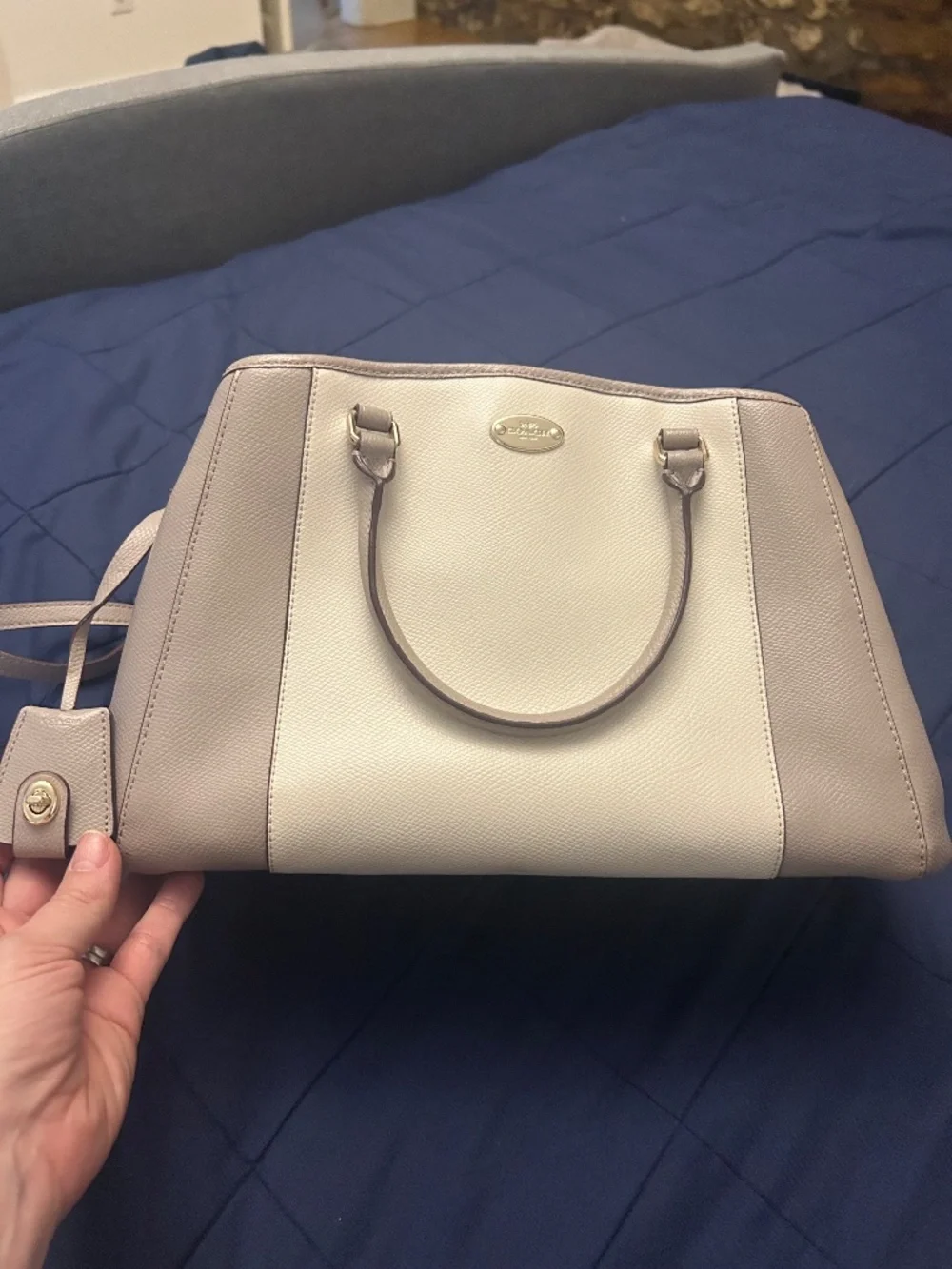 Coach Margot Carryall Satchel Colorblock Chalk/Grey